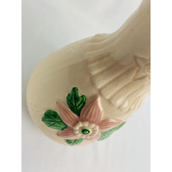 Vintage Made in USA Pottery Creamer Pitcher Pink with pink starflowers 6.5"h - Picture 6 of 9